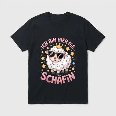 Ich bin hier die Schäfin T-Shirt – Klassisches T-Shirt in Schwarz