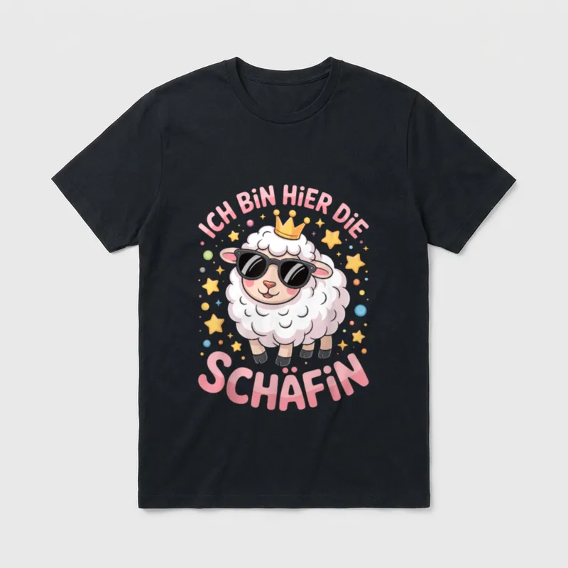 Ich bin hier die Schäfin T-Shirt – Klassisches T-Shirt in Schwarz