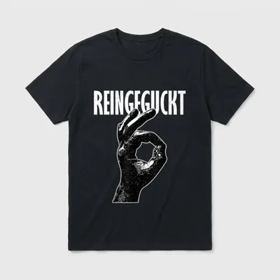 Reingeschaut Humor mit Hand T-Shirt – Klassisches T-Shirt in Schwarz