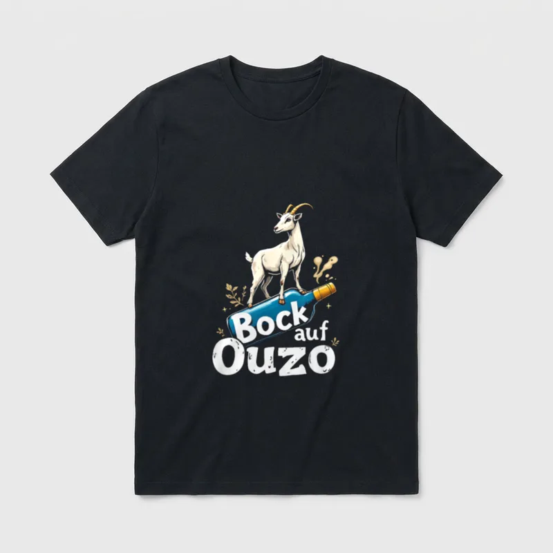 Bock Auf Ouzo Witziges T-Shirt – Klassisches T-Shirt in Schwarz