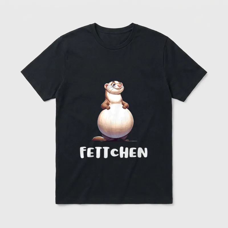 Frettchen Fettchen mit dicken T-Shirt – Klassisches T-Shirt in Schwarz
