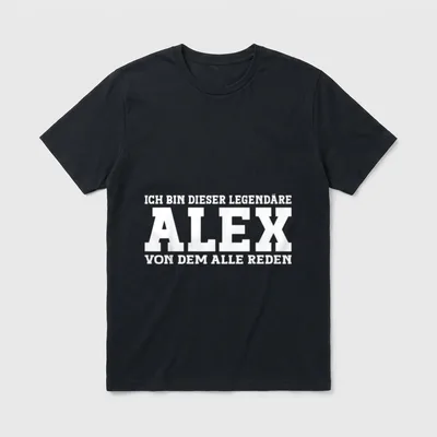 Alex Lustiges Vorname Namen T-Shirt – Klassisches T-Shirt in Schwarz