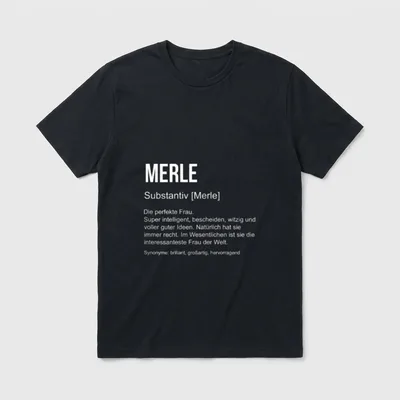 Merle Definition T-Shirt – Klassisches T-Shirt in Schwarz