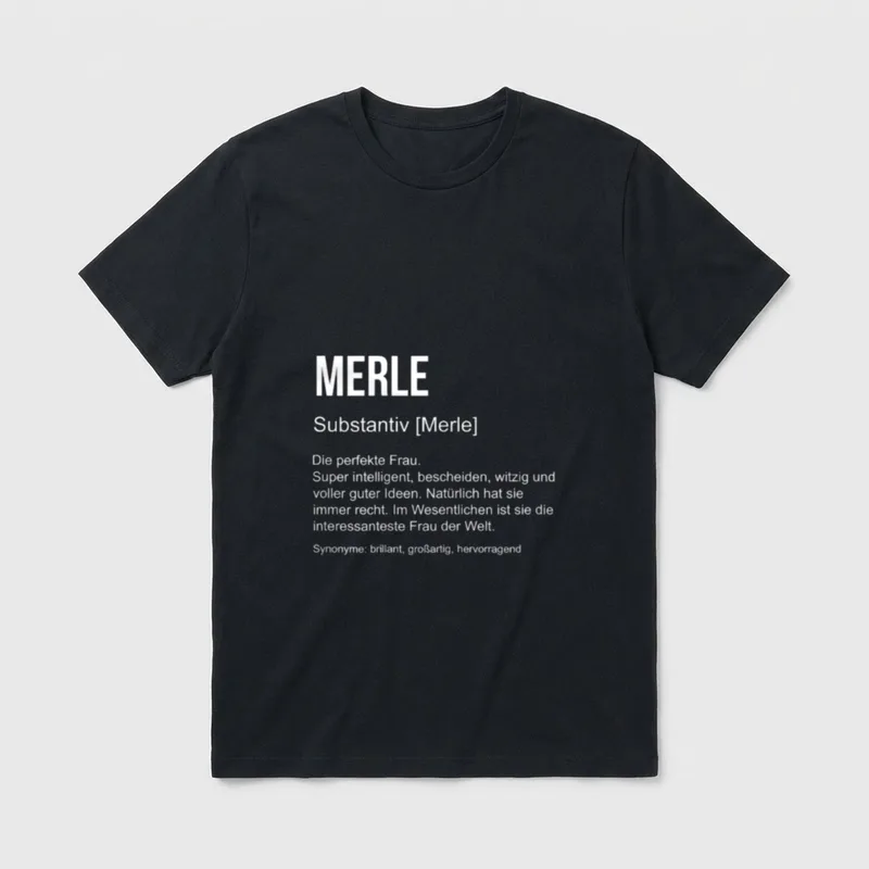 Merle Definition T-Shirt – Klassisches T-Shirt in Schwarz