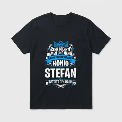 Stefan Namensshirt mit lustigem T-Shirt – Klassisches T-Shirt in Schwarz