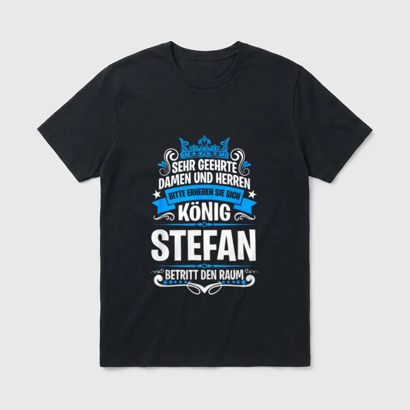 Stefan Namensshirt mit lustigem T-Shirt – Klassisches T-Shirt in Schwarz