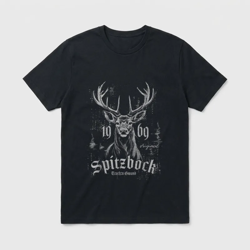 Spitzbock Hirschgeweih Rotwild Rehbock T-Shirt – Klassisches T-Shirt in Schwarz