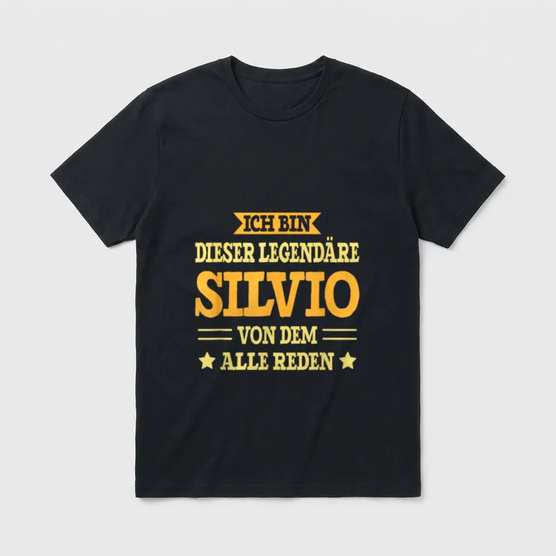 Silvio Lustiges Vorname Namen T-Shirt – Klassisches T-Shirt in Schwarz