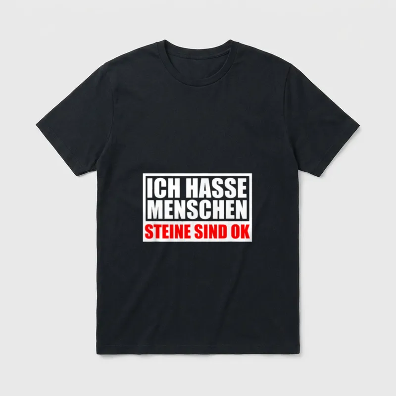 Ich hasse Menschen Ich T-Shirt – Klassisches T-Shirt in Schwarz