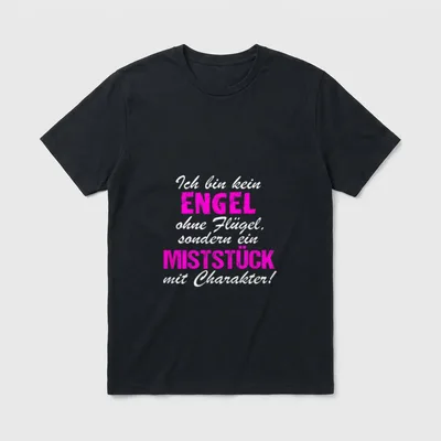 Ich bin kein Engel T-Shirt – Klassisches T-Shirt in Schwarz
