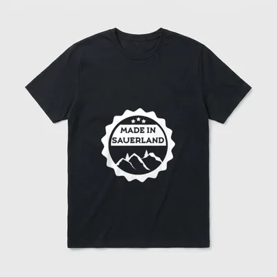 Sauerland Sauerländer Design mit Spruch T-Shirt – Klassisches T-Shirt in Schwarz