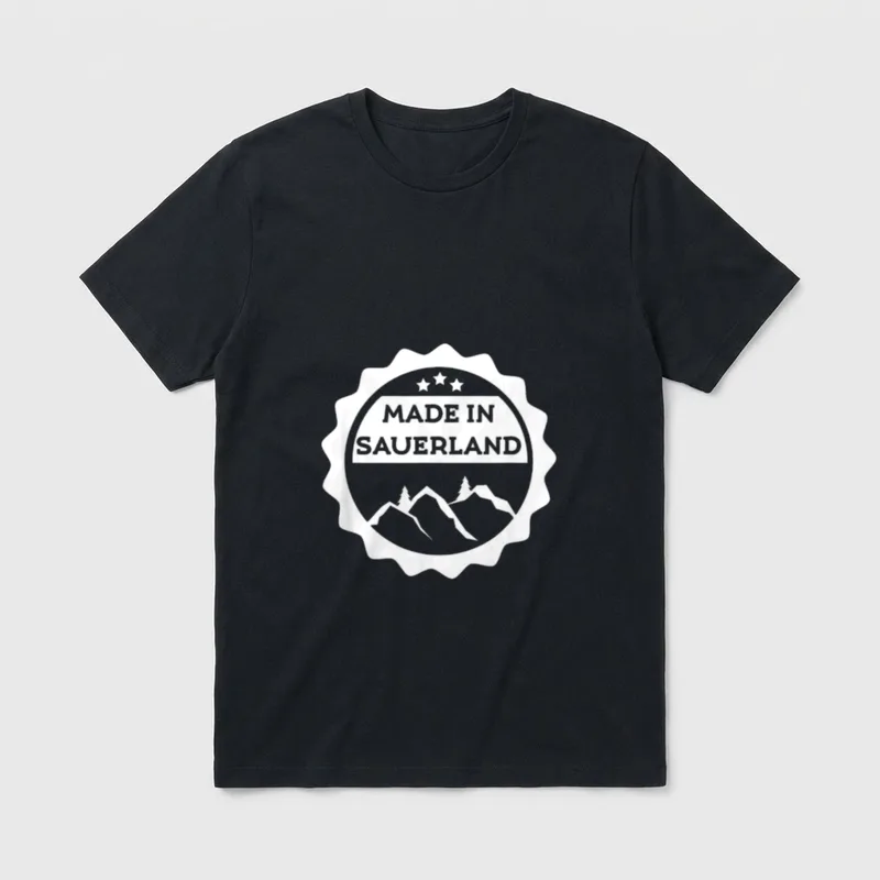 Sauerland Sauerländer Design mit Spruch T-Shirt – Klassisches T-Shirt in Schwarz