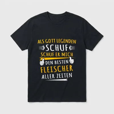 Lustiger Spruch Mann Fleischer T-Shirt – Klassisches T-Shirt in Schwarz