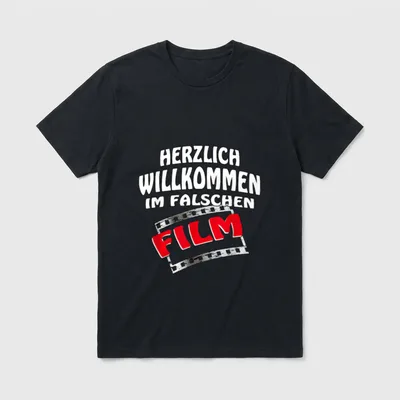 Herzlich Willkommen im falschen T-Shirt – Klassisches T-Shirt in Schwarz