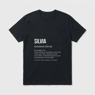 Silvia perfekte Frau T-Shirt – Klassisches T-Shirt in Schwarz