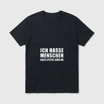 Ich hasse Menschen Steine Lustige Sprüche T-Shirt – Klassisches T-Shirt in Schwarz