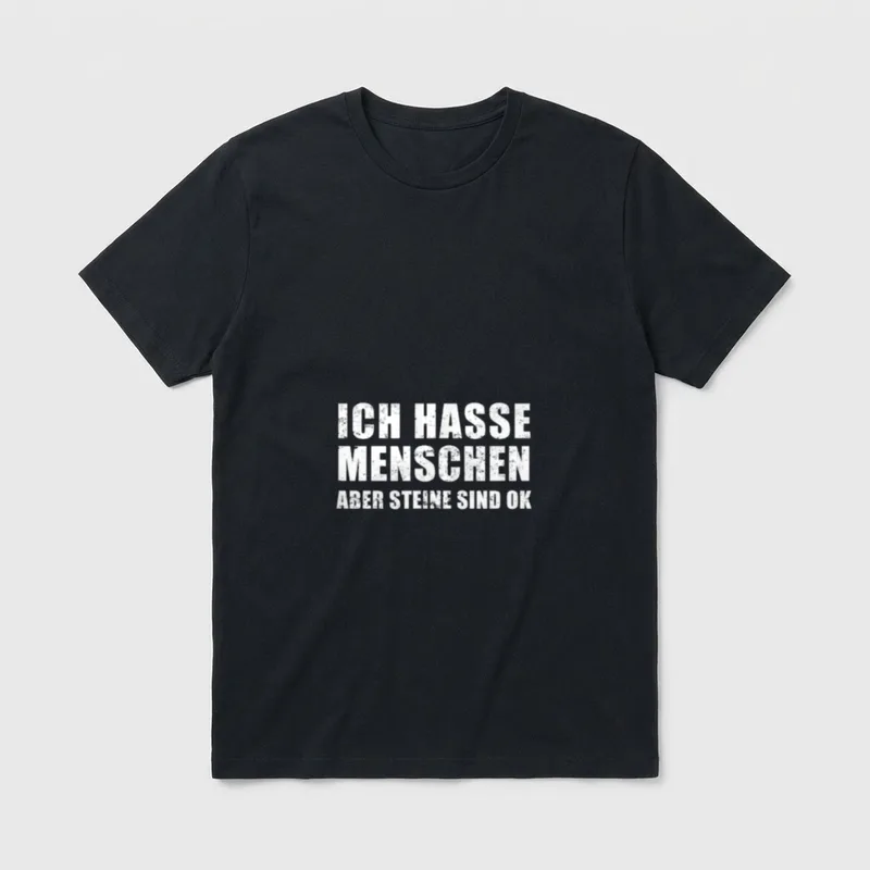 Ich hasse Menschen Steine Lustige Sprüche T-Shirt – Klassisches T-Shirt in Schwarz