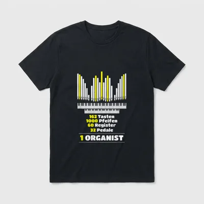 Orgel in Zahlen Lustige T-Shirt – Klassisches T-Shirt in Schwarz