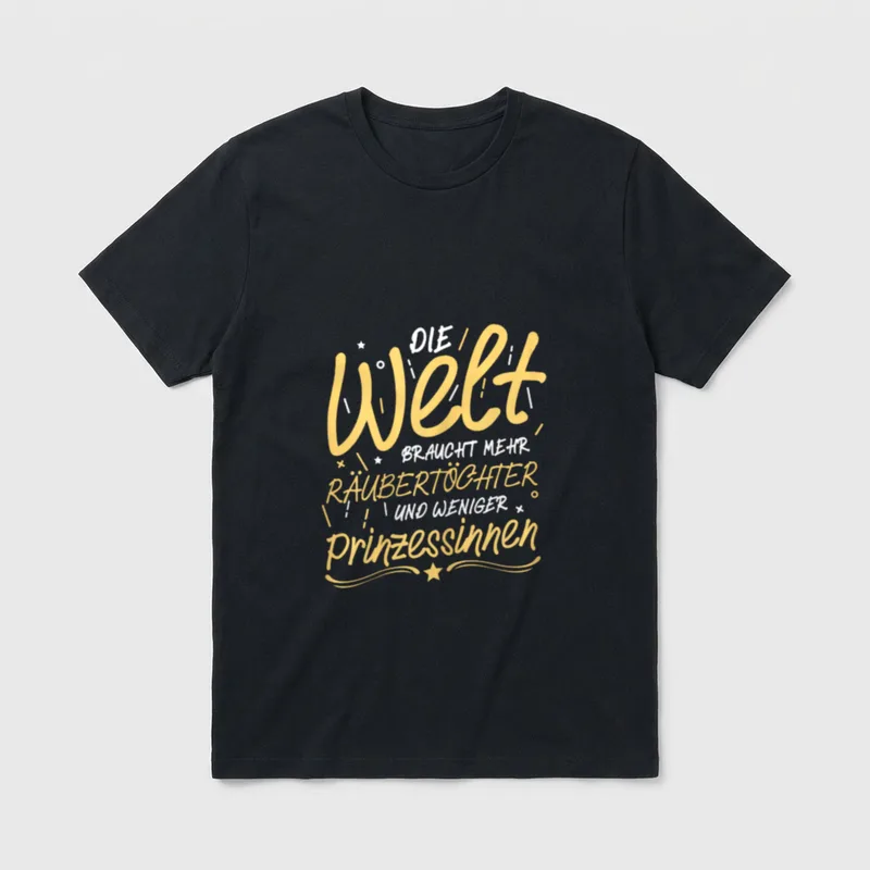 Weniger Prinzessinnen Mehr Räubertöchter T-Shirt – Klassisches T-Shirt in Schwarz