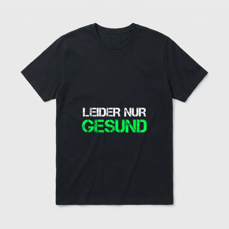 Leider Nur Gesund Statement Spruch T-Shirt – Klassisches T-Shirt in Schwarz