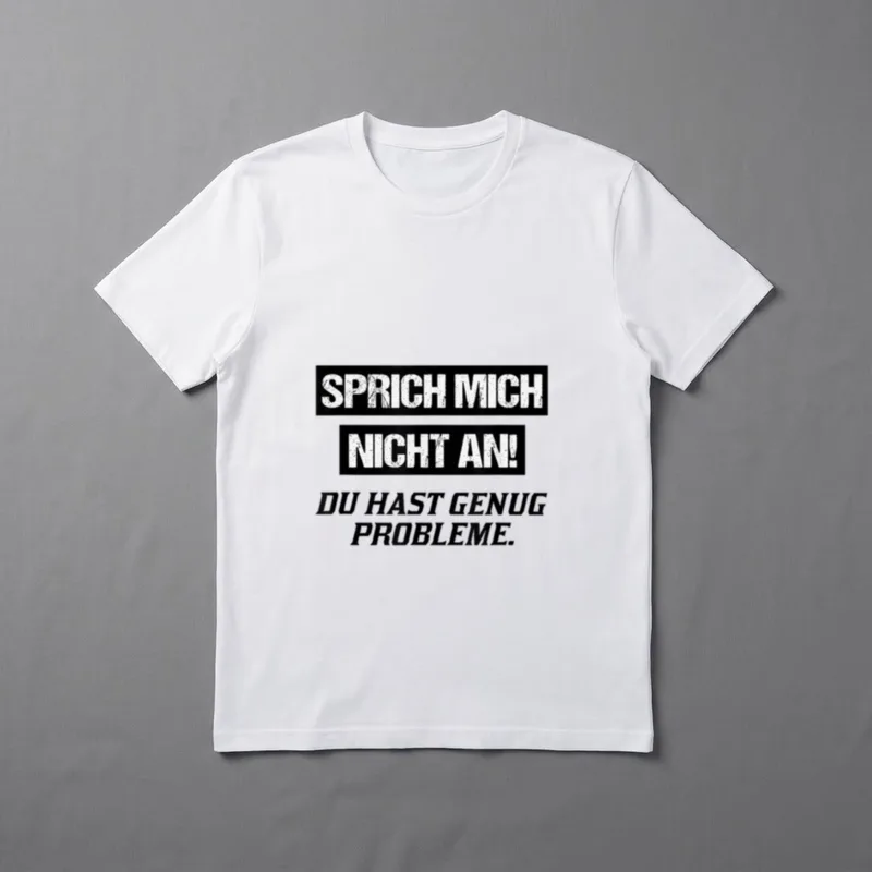 Sprich mich nicht an! Lustige Sprüche T-Shirt – Sprich mich nicht an! Du hast genug Probleme – Klassisches T-Shirt in Schwarz