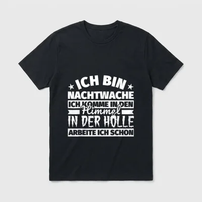 Nachtwache lustig Himmel Hölle T-Shirt – Klassisches T-Shirt in Schwarz