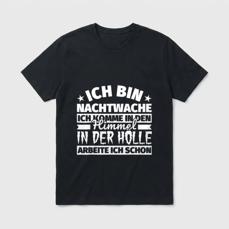Nachtwache lustig Himmel Hölle T-Shirt – Klassisches T-Shirt in Schwarz