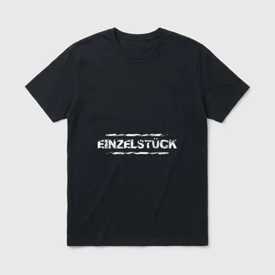 Einzelstück Lustiges und witziges T-Shirt – Schriftzug „EINZELSTÜCK“ in weißer Pinselschrift – Klassisches T-Shirt in Schwarz