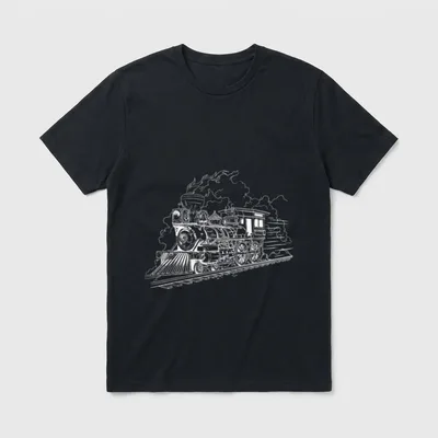 Lustige Zug-Eisenbahn-Lokomotive T-Shirt – Klassisches T-Shirt in Schwarz