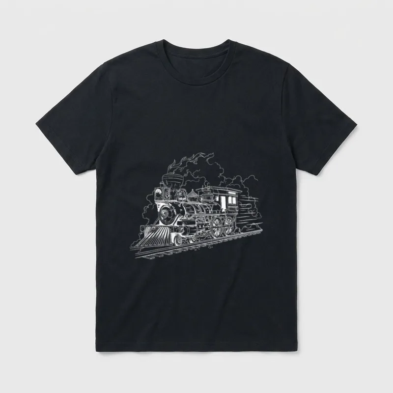 Lustige Zug-Eisenbahn-Lokomotive T-Shirt – Klassisches T-Shirt in Schwarz