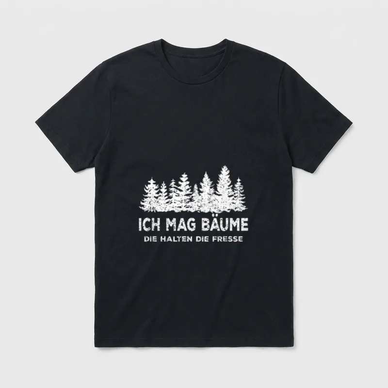 Spruch Ich mag Bäume T-Shirt – Klassisches T-Shirt in Schwarz