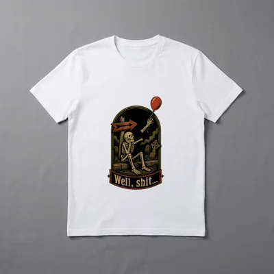 Well Sht Skelett Lost T-Shirt – Klassisches T-Shirt in Schwarz