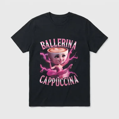 Italian Brainrot Meme Ballerina T-Shirt – Klassisches T-Shirt in Schwarz