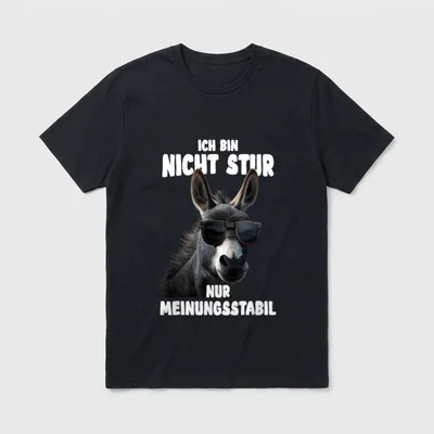 Meinungsstabil Esel T-Shirt – Klassisches T-Shirt in Schwarz