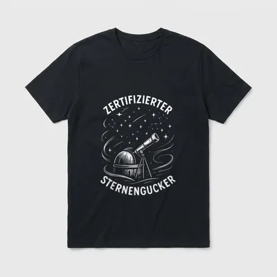 Zertifizierter Sternengucker Nachthimmel Astronomie T-Shirt – Klassisches T-Shirt in Schwarz