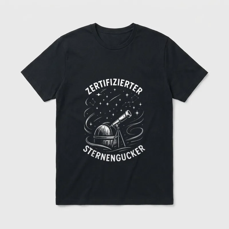 Zertifizierter Sternengucker Nachthimmel Astronomie T-Shirt – Klassisches T-Shirt in Schwarz