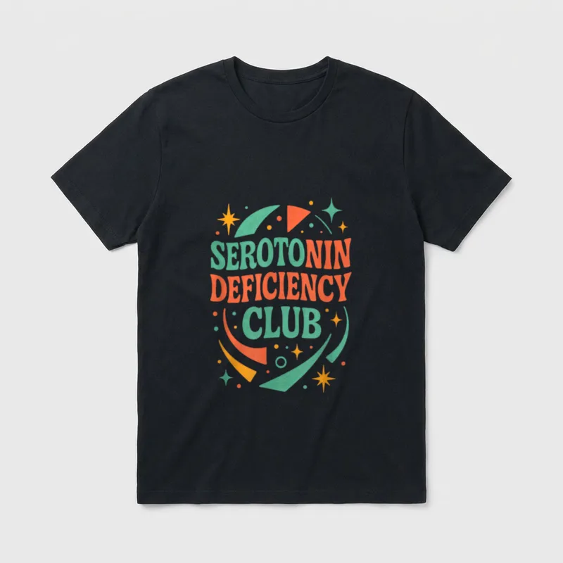 Serotonin-Mangel-Club Lustige Boho-Depression T-Shirt – Klassisches T-Shirt in Schwarz