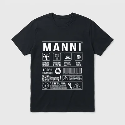 Vorname Manni Lustiger Spruch T-Shirt – Klassisches T-Shirt in Schwarz