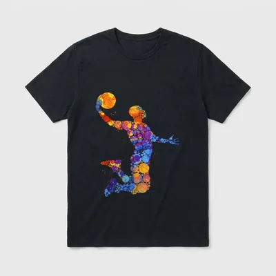 Junge Männer Basketball Grafik T-Shirt – Klassisches T-Shirt in Schwarz