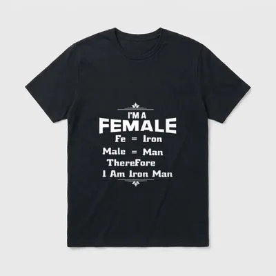 MAD Female Women Therefore T-Shirt – Klassisches T-Shirt in Schwarz