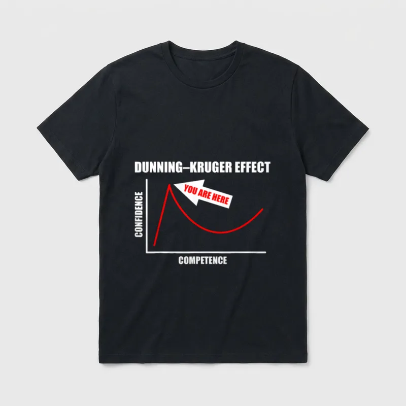Dunning-Kruger-Effekt kognitiver Bias lustiges T-Shirt – Klassisches T-Shirt in Schwarz