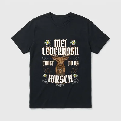 mei lederhosen trägt nu da T-Shirt – Klassisches T-Shirt in Schwarz