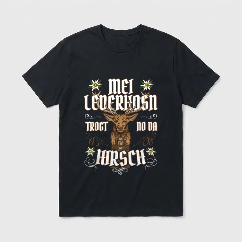 mei lederhosen trägt nu da T-Shirt – Klassisches T-Shirt in Schwarz