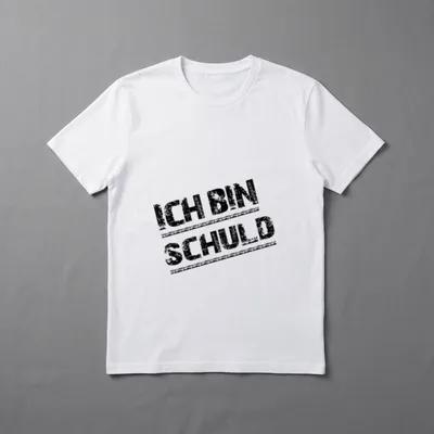 Ich bin schuld lustige Sprüche T-Shirt – Schriftzug „Ich bin schuld“ im Stempel-Look – Klassisches T-Shirt in Schwarz