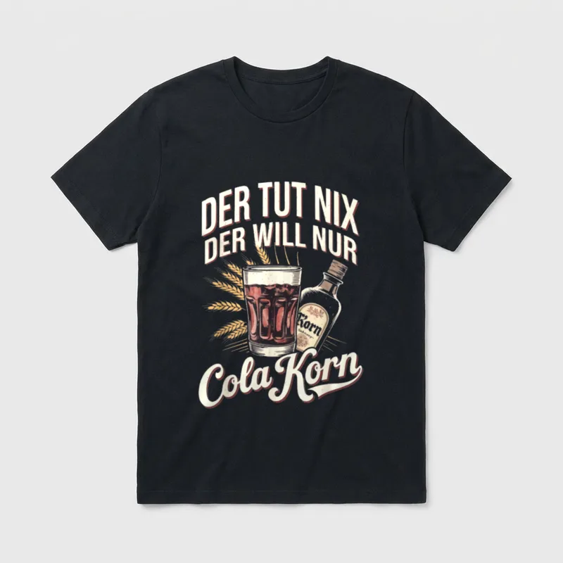 T Lustig Korn Cola Lustige Sprüche T-Shirt – Klassisches T-Shirt in Schwarz