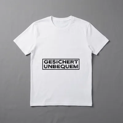 Gesichert Unbequem German Irony Statement T-Shirt – Klassisches T-Shirt in Schwarz