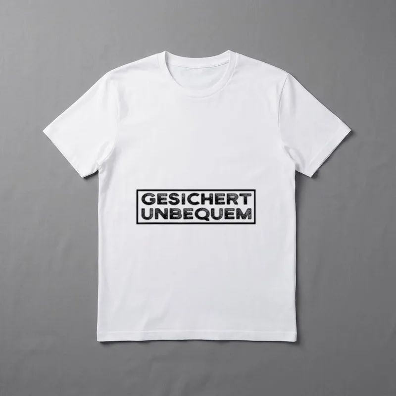 Gesichert Unbequem German Irony Statement T-Shirt – Klassisches T-Shirt in Schwarz