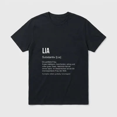 Lia Definition T-Shirt – Klassisches T-Shirt in Schwarz