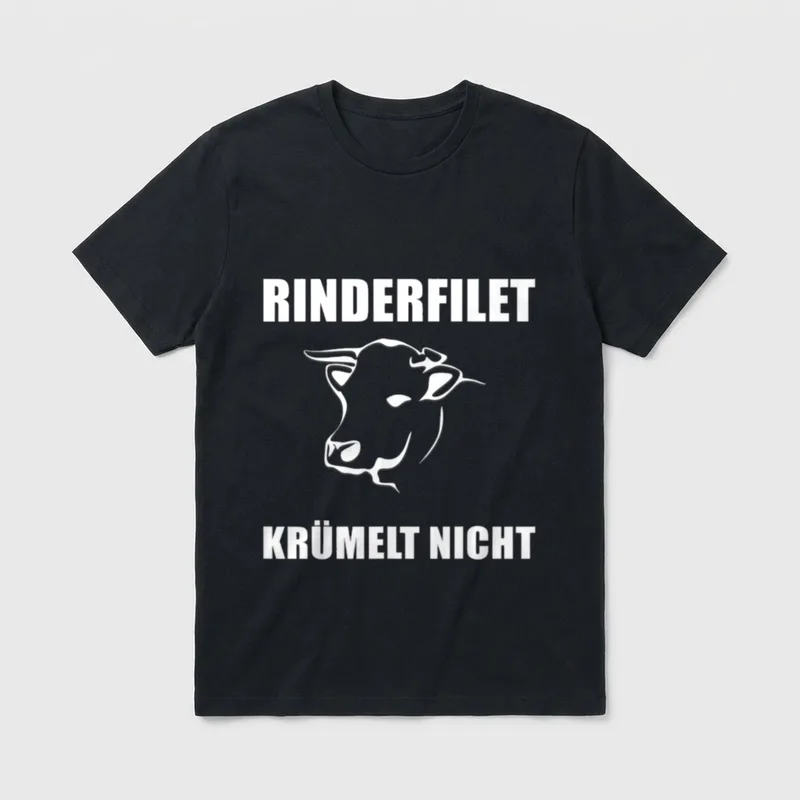 Rinderfilet krümelt nicht Lustiges Lustige Sprüche T-Shirt – Klassisches T-Shirt in Schwarz