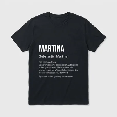 Perfekte Frau Martina T-Shirt – Klassisches T-Shirt in Schwarz
